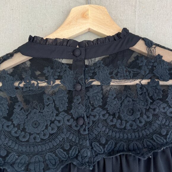 Vici Women Dress Small Lace Eyelet Babydoll Shift Goth Grunge Dark Romance Fairy - Picture 4 of 8